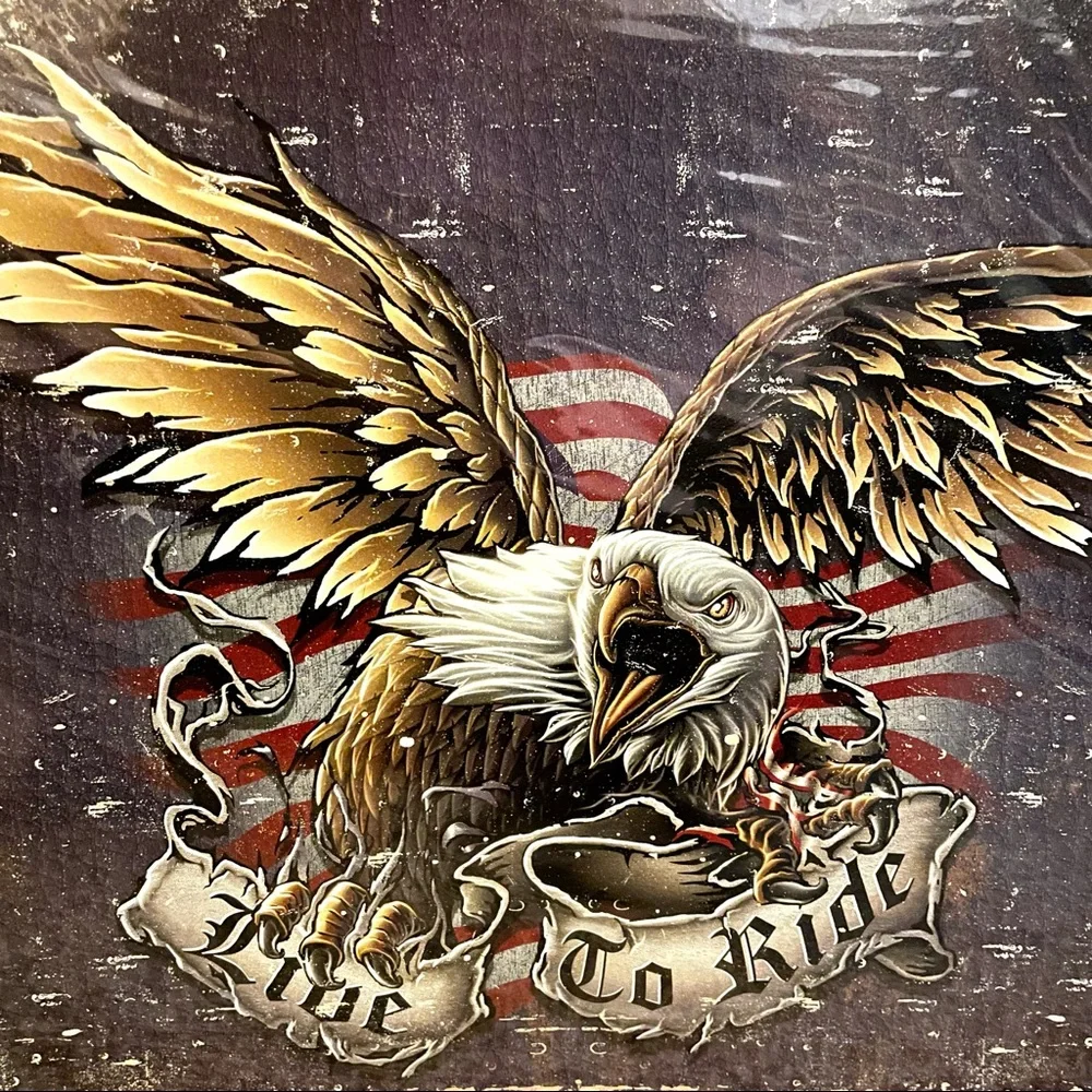 NEW Eagle Live To Ride Metal Sign